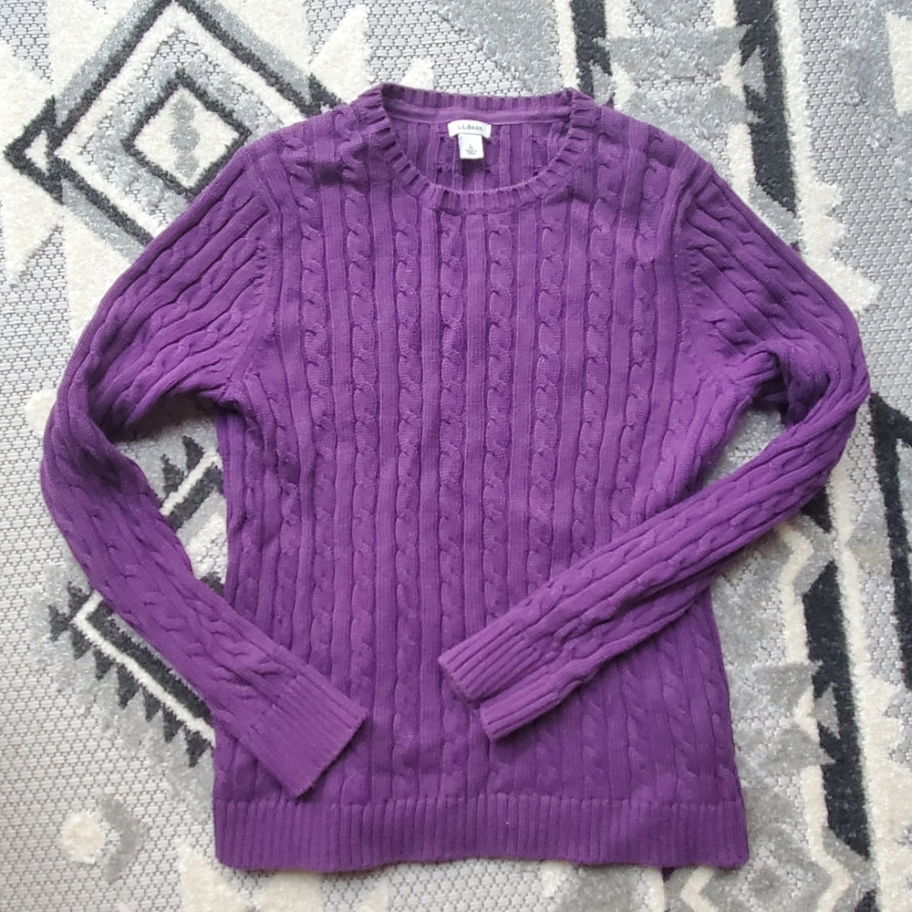 Purple cable knit sweater